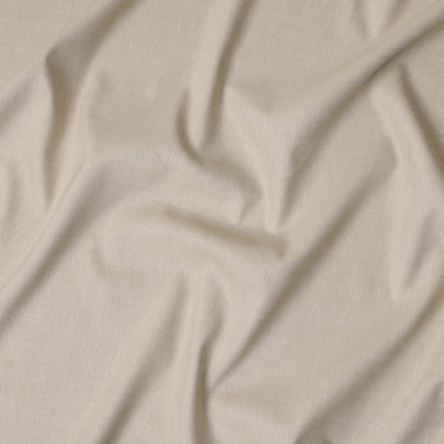 قماش كتان خالص سادة بلون بيج، بدون طباعة أو تصميم، عرض 150 سم، صنع في الهند - D22894