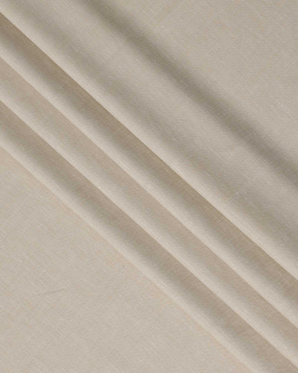 قماش كتان خالص سادة بلون بيج، بدون طباعة أو تصميم، عرض 150 سم، صنع في الهند - D22894