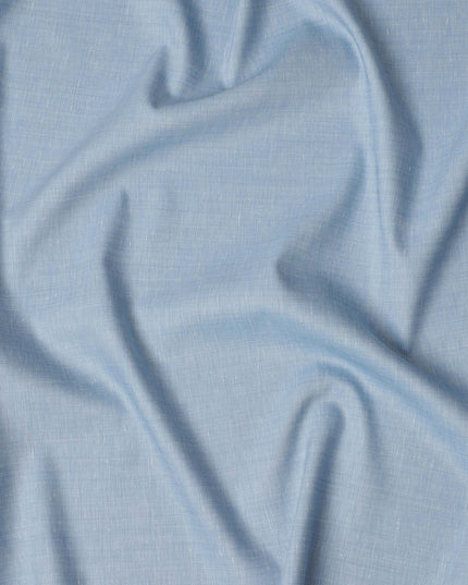 Sky Blue Plain Pure Linen Fabric, No Print or Design, 150 cm Width, Made in India-D22897