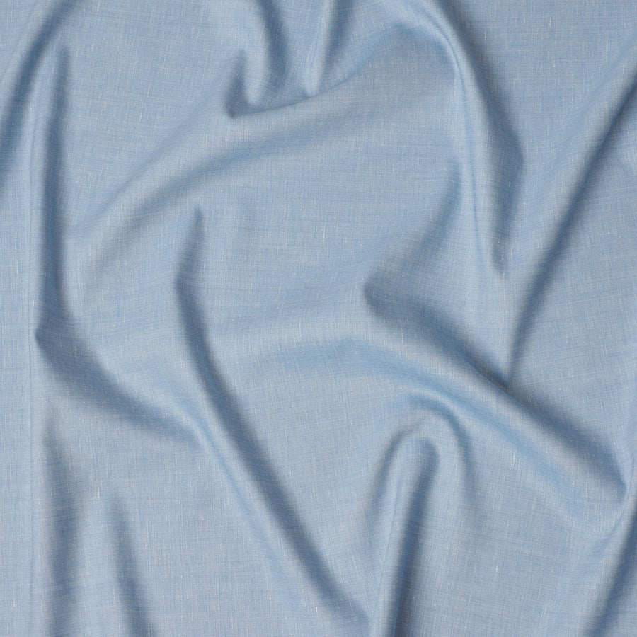 Sky Blue Plain Pure Linen Fabric, No Print or Design, 150 cm Width, Made in India-D22897