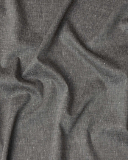 Charcoal Grey Plain Pure Linen Fabric, No Print or Design, 150 cm Width, Made in India-D22898