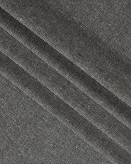 Charcoal Grey Plain Pure Linen Fabric, No Print or Design, 150 cm Width, Made in India-D22898