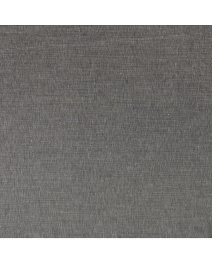 Charcoal Grey Plain Pure Linen Fabric, No Print or Design, 150 cm Width, Made in India-D22898