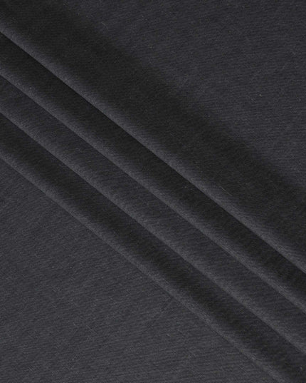 Graphite Black Plain Pure Linen Fabric, No Print or Design, 150 cm Width, Made in India-D22900