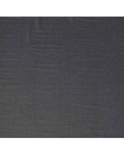 Graphite Black Plain Pure Linen Fabric, No Print or Design, 150 cm Width, Made in India-D22900