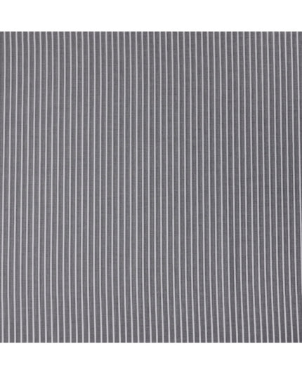 قماش قميص قطني سويسري 100% مطبوع عليه خطوط عمودية رمادية فحمية، عرض 150 سم، صنع في سويسرا - D22905