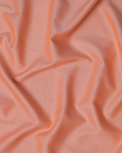 Peach Micro Dobby Textured 100% Swiss Cotton Shirting Fabric, 150 cm Width, Made in Switzerland-D22906