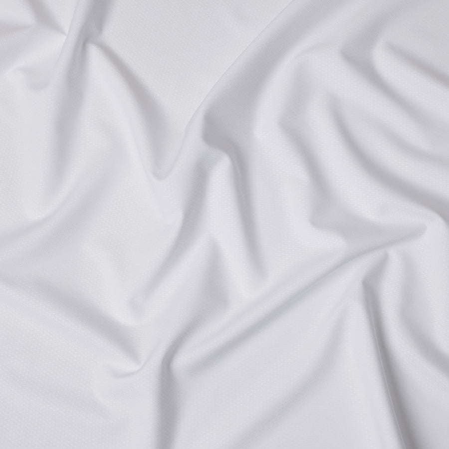 White Diamond Dobby Weave 100% Swiss Cotton Shirting Fabric, 150 cm Width, Made in Switzerland-D22907