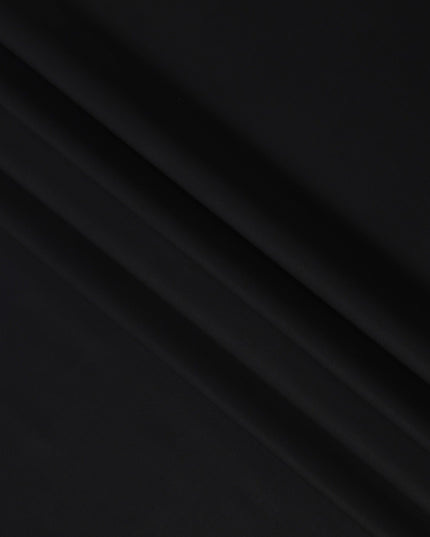 Jet Black Solid Plain Weave 100% Swiss Cotton Shirting Fabric, 150 cm Width, Made in Switzerland-D22910