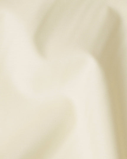 قماش قمصان قطني سويسري من البوليستر بلون أصفر عاجي سادة، عرض 150 سم، صنع في سويسرا - D22911