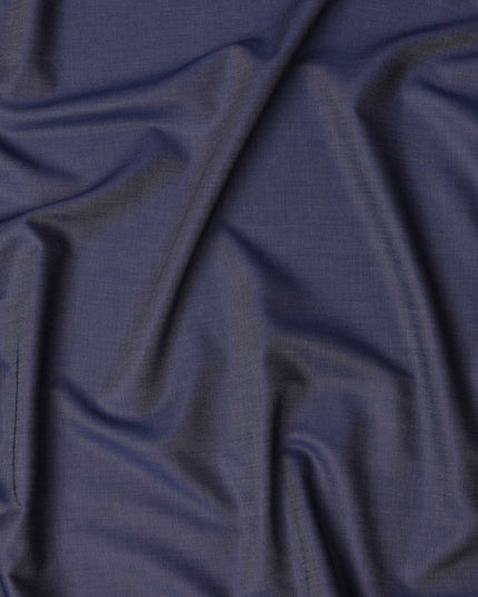 قماش قمصان قطني سويسري 100%، منسوج بنمط تويل أزرق داكن، عرض 150 سم، صنع في سويسرا - D22913