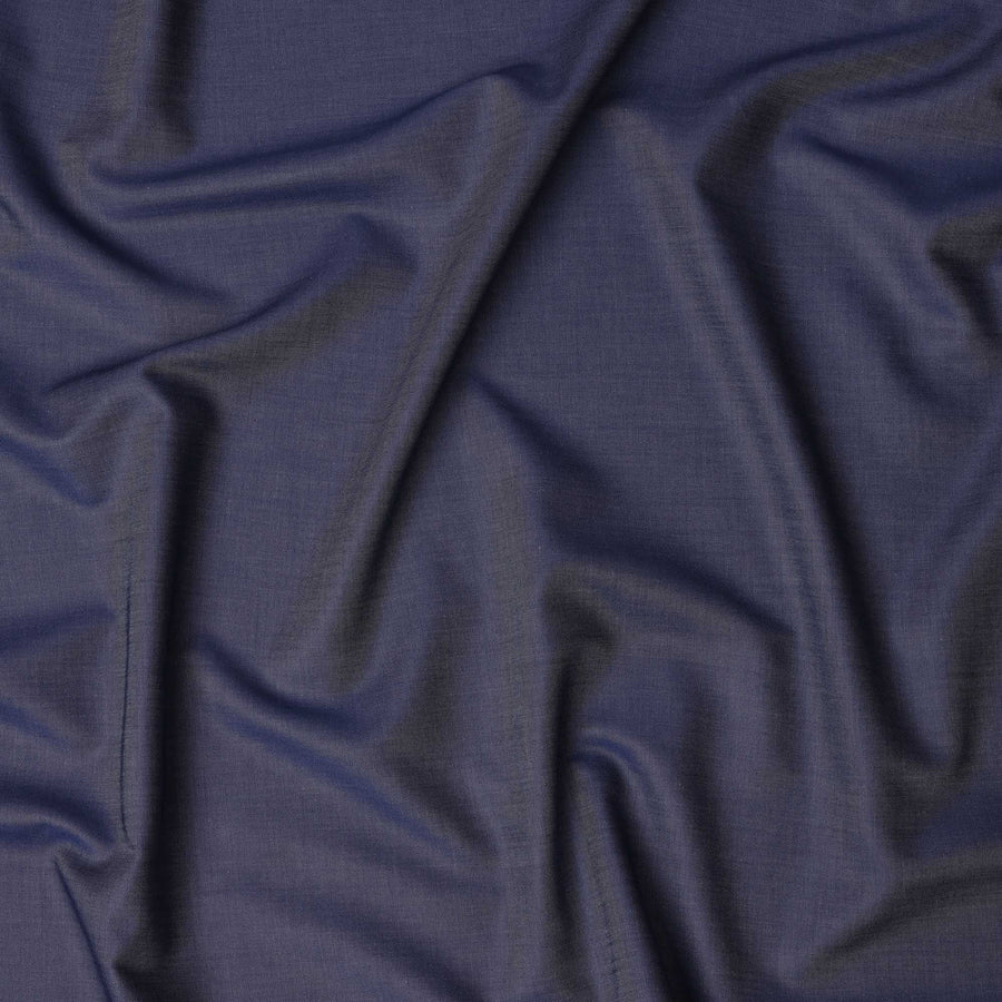 قماش قمصان قطني سويسري 100%، منسوج بنمط تويل أزرق داكن، عرض 150 سم، صنع في سويسرا - D22913