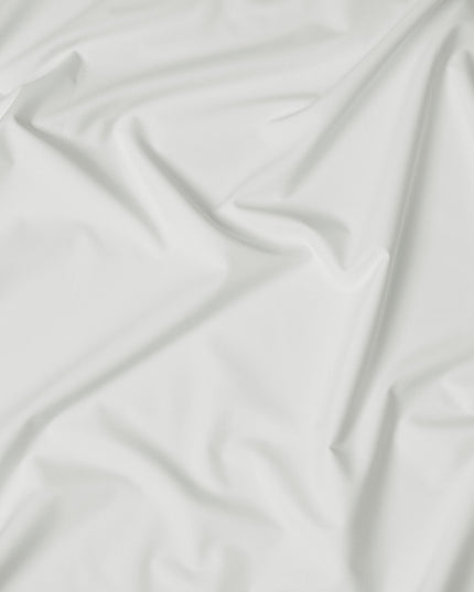 Mint White Solid Plain Weave 100% Swiss Cotton Shirting Fabric, 150 cm Width, Made in Switzerland-D22914