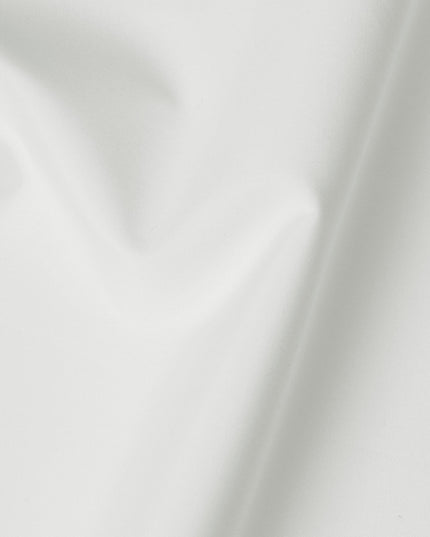 Mint White Solid Plain Weave 100% Swiss Cotton Shirting Fabric, 150 cm Width, Made in Switzerland-D22914