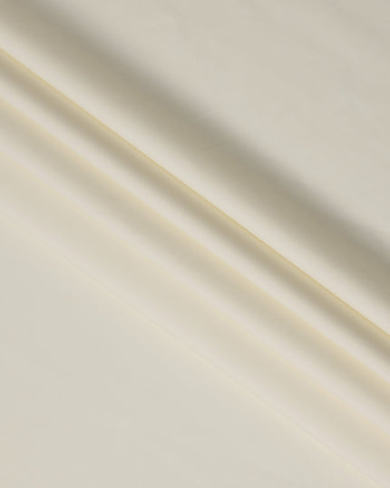 قماش قمصان قطني سويسري 100%، منسوج سادة بلون كريمي، عرض 150 سم، صنع في سويسرا - D22915