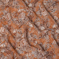 Rust Orange Vintage Floral Digital Print Viscose Fabric, 110 cm Width, Made in India-D22918