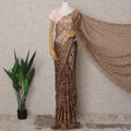 Brown Premium French 2-Tone Chantilly Lace Saree Fabric with Stone Work – 5.5 Meters Length & 110 Cms Width – Imported from France-D22943