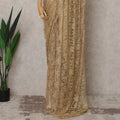 Caramel Gold Premium French 2-Tone Chantilly Lace Saree Fabric with Stone Work – 5.5 Meters Length & 110 Cms Width – Imported from France-D22950