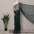 Bottle Green Premium French 2-Tone Chantilly Lace Saree Fabric – 5.5 Meters Length & 110 Cms Width – Imported from France-D22965