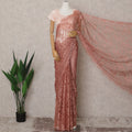 Dusty Rose Premium French 2-Tone Chantilly Saree Lace – 5.5 Meters Length & 110 Cms Width – Made in France-D22966