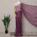 Plum Pink Premium French 2-Tone Chantilly Saree Lace – 5.5 Meters Length & 110 Cms Width – Made in France-D22967