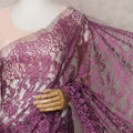 Plum Pink Premium French 2-Tone Chantilly Saree Lace – 5.5 Meters Length & 110 Cms Width – Made in France-D22967