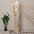 Champagne Beige Premium French 2-Tone Chantilly Saree Lace – 5.5 Meters Length & 110 Cms Width – Made in France-D22968