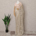Champagne Beige Premium French 2-Tone Chantilly Saree Lace – 5.5 Meters Length & 110 Cms Width – Made in France-D22968