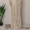 Champagne Beige Premium French 2-Tone Chantilly Saree Lace – 5.5 Meters Length & 110 Cms Width – Made in France-D22968