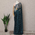 Teal Blue Premium French 2-Tone Chantilly Saree Lace – 5.5 Mtrs Length & 110 Cms Width – Made in France-D22971