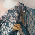 Teal Blue Premium French 2-Tone Chantilly Saree Lace – 5.5 Mtrs Length & 110 Cms Width – Made in France-D22971
