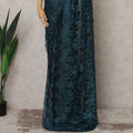Teal Blue Premium French 2-Tone Chantilly Saree Lace – 5.5 Mtrs Length & 110 Cms Width – Made in France-D22971