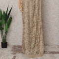 Champagne Gold Premium French 2-Tone Chantilly Saree Lace – 5.5 Mtrs Length & 110 Cms Width – Made in France-D22973
