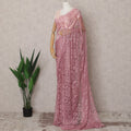 Dusty Rose Pink Premium French 2-Tone Chantilly Saree Lace – 5.5 Mtrs Length & 110 Cms Width – Made in France-D22974