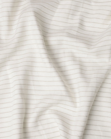 Off White Wavy Stripe Pure Thick Linen Yarn Dyed Fabric, 150 Cms Width, Made in India-D23089 Regal Fabrics
