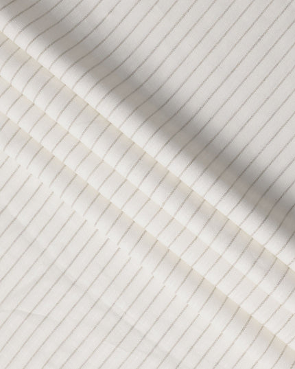 Off White Wavy Stripe Pure Thick Linen Yarn Dyed Fabric, 150 Cms Width, Made in India-D23089 Regal Fabrics