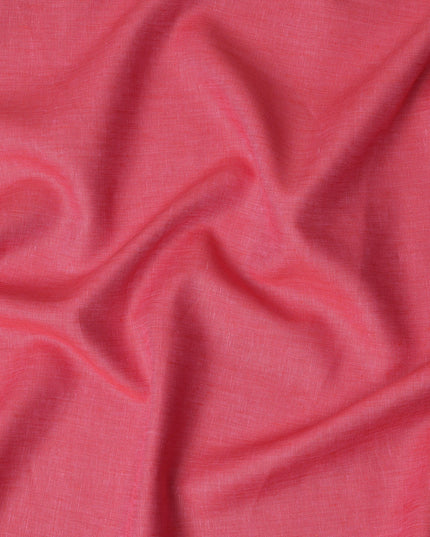 Deep Rose Pink Solid Pure Linen 60 Lea Quality Fabric, 150 Cms Width, Made in India-D23091