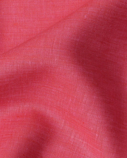 Deep Rose Pink Solid Pure Linen 60 Lea Quality Fabric, 150 Cms Width, Made in India-D23091