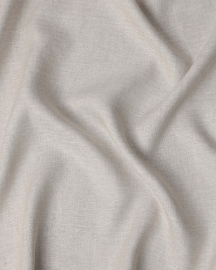 Ivory Beige Herringbone Pure Linen 60 Lea Quality Fabric, 150 Cms Width, Made in India-D23092