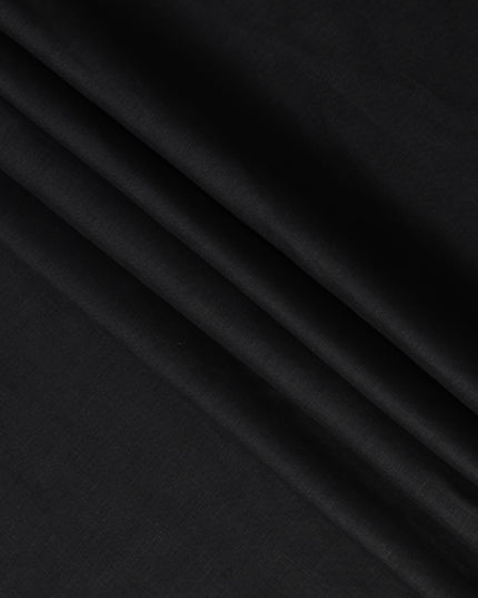 Jet Black Solid Pure Linen 60 Lea Quality Fabric, 150 Cms Width, Made in India-D23093