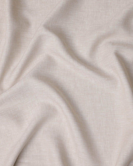 Cream Beige Solid Premium Pure Linen Yarn Dyed Fabric 60 Lea Quality, 150 Cms Width, Made in India-D23099