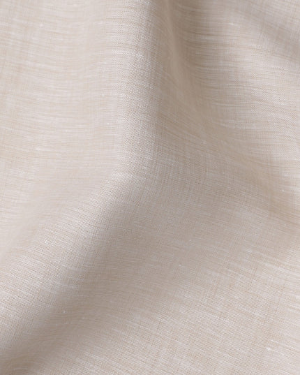 Cream Beige Solid Premium Pure Linen Yarn Dyed Fabric 60 Lea Quality, 150 Cms Width, Made in India-D23099