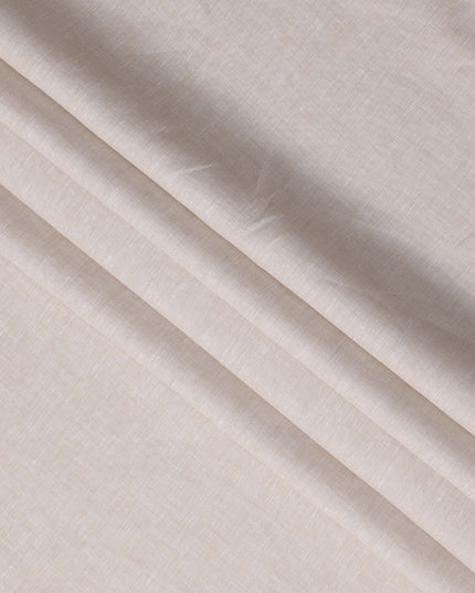 Cream Beige Solid Premium Pure Linen Yarn Dyed Fabric 60 Lea Quality, 150 Cms Width, Made in India-D23099