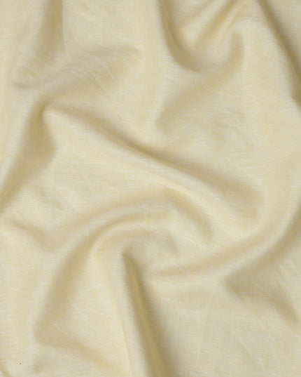 قماش كتان نقي فاخر بلون أصفر باهت، مصبوغ بخيوط عالية الجودة، 60 ليا، عرض 150 سم، صنع في الهند - D23100