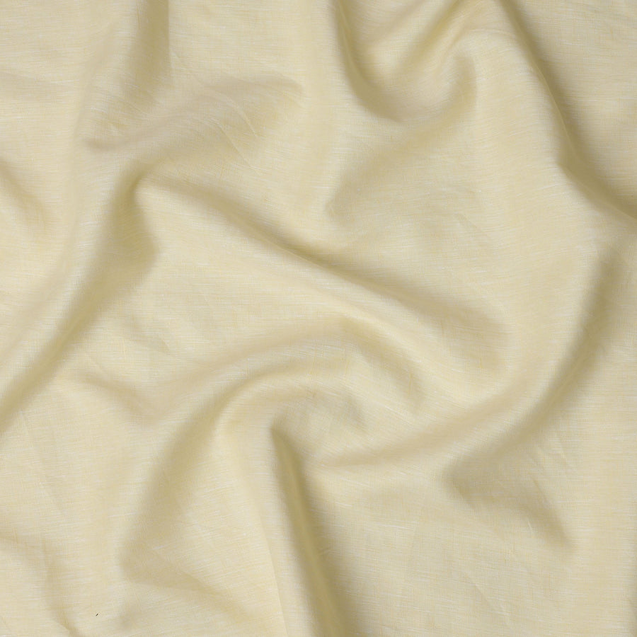 قماش كتان نقي فاخر بلون أصفر باهت، مصبوغ بخيوط عالية الجودة، 60 ليا، عرض 150 سم، صنع في الهند - D23100