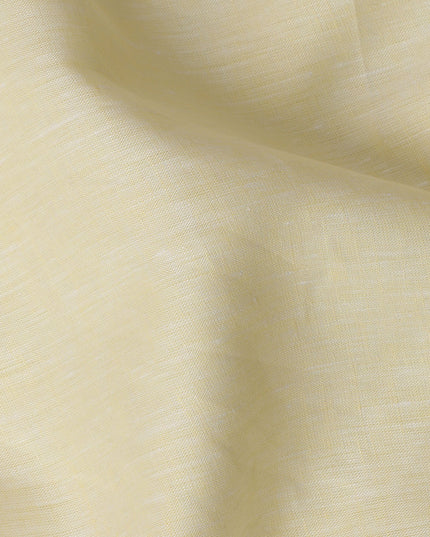 قماش كتان نقي فاخر بلون أصفر باهت، مصبوغ بخيوط عالية الجودة، 60 ليا، عرض 150 سم، صنع في الهند - D23100