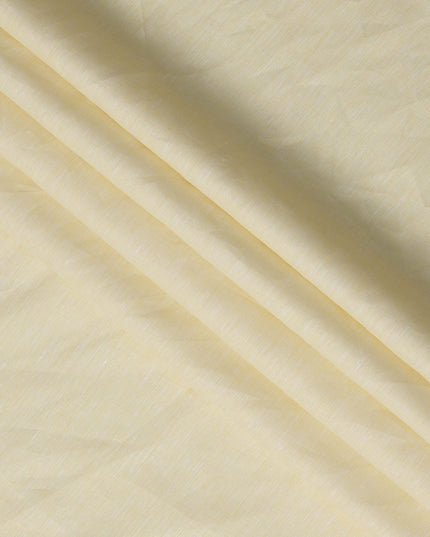 قماش كتان نقي فاخر بلون أصفر باهت، مصبوغ بخيوط عالية الجودة، 60 ليا، عرض 150 سم، صنع في الهند - D23100