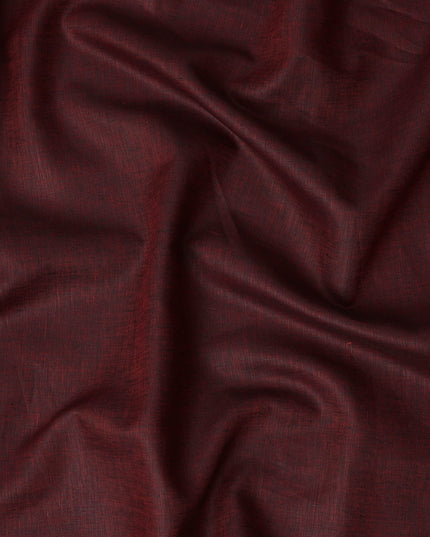 قماش كتان نقي فاخر مصبوغ بلون أسود عنابي، مصبوغ بخيوط متقاطعة، جودة 60 ليا، عرض 150 سم، صنع في الهند - D23102