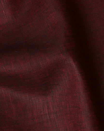 قماش كتان نقي فاخر مصبوغ بلون أسود عنابي، مصبوغ بخيوط متقاطعة، جودة 60 ليا، عرض 150 سم، صنع في الهند - D23102