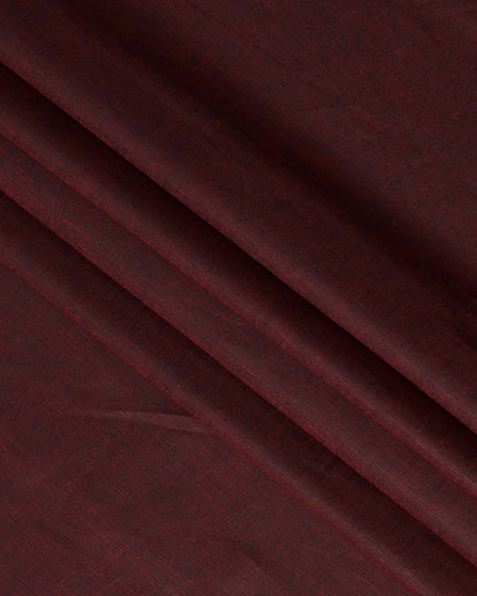 قماش كتان نقي فاخر مصبوغ بلون أسود عنابي، مصبوغ بخيوط متقاطعة، جودة 60 ليا، عرض 150 سم، صنع في الهند - D23102